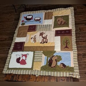 Eddie Bauer Forest Friends Baby Comforter - Brown, Green, Blue